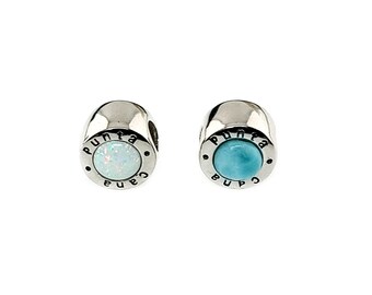 Larimar/White Opal Punta Cana Happy Hour European Bead .925 Sterling Silver