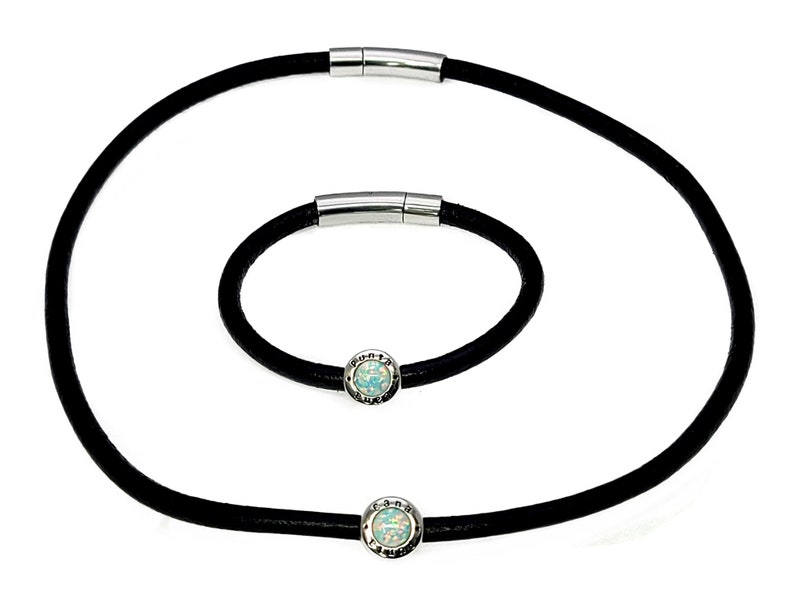 LarimarWhite Opal Punta Cana Happy Hour BraceletNecklace Set