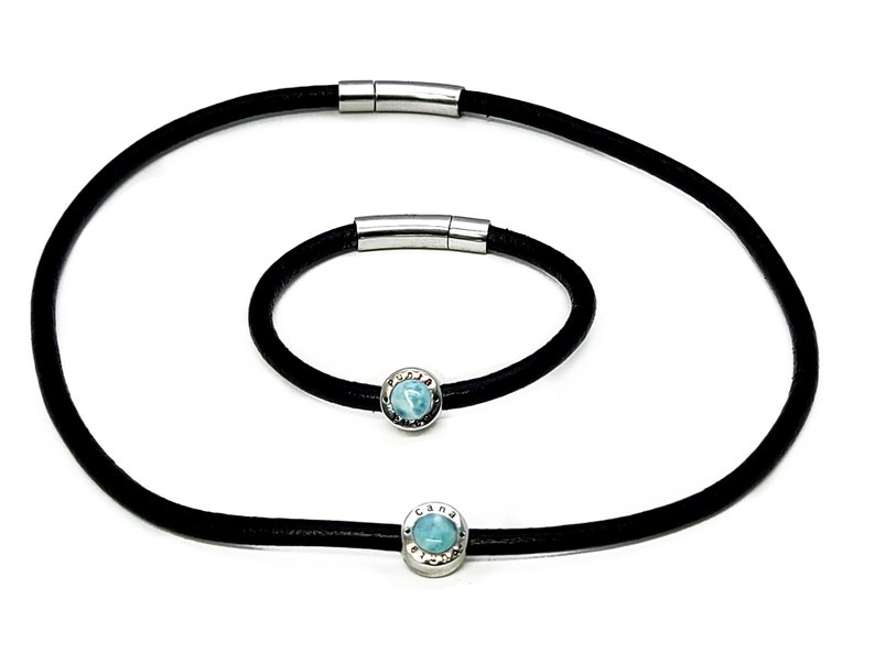 LarimarWhite Opal Punta Cana Happy Hour BraceletNecklace Set