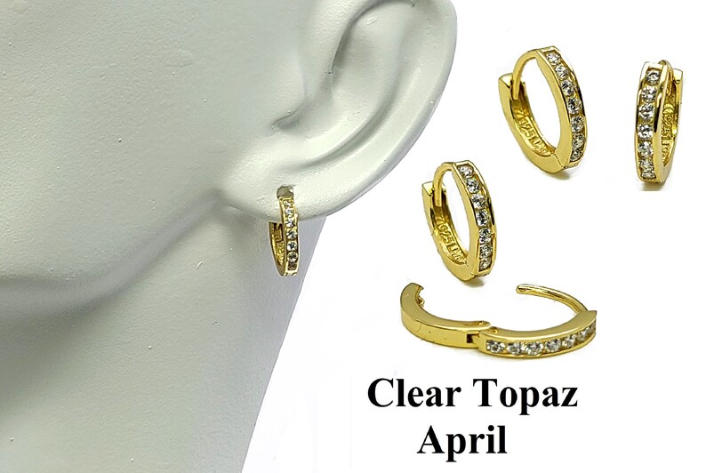 Children Girl Baby Kids Hoop Earrings 14KT Gold Plated .925 Etsy