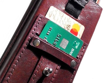 Leather Phone Wallet Case, phone holster, iphone 16 pro max, iphone 17 pro max, leather phone case with strap, iphone belt case.