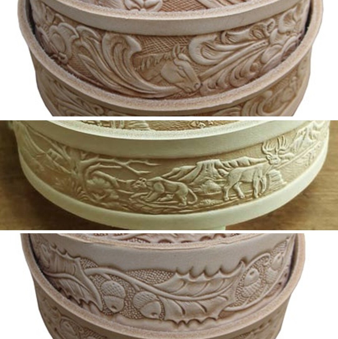 Embossed Belt Blanks. Vegetable Tanned Leather, Belt Blank. 1.5 Inches