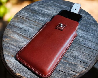 Étui en cuir pour iPhone, compatible avec iPhone 16 Pro Max, 17 Pro Max, 12, 12 Pro Max, 11 et 11 Pro Max. Étui ceinture en cuir pour iPhone.