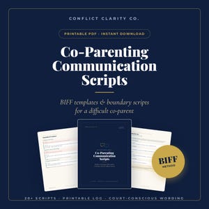 Co-Parent Boundary Scripts | Saying No, Grey Rock & Low-Contact Message Templates (Printable PDF)