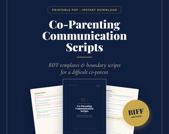 Co-Parent Boundary Scripts | Saying No, Grey Rock & Low-Contact Message Templates (Printable PDF)