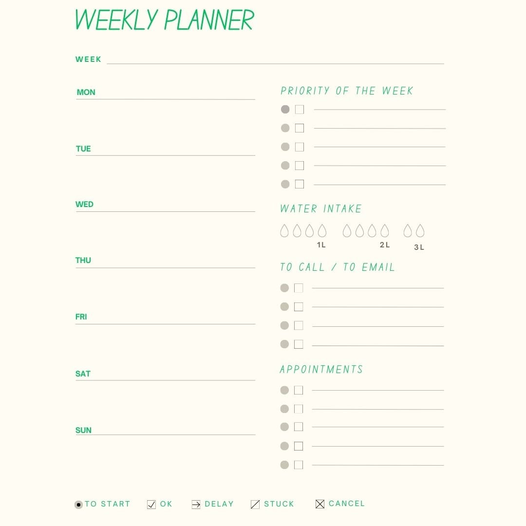 Daily Weekly Monthly Planner Printable Bundle - Etsy
