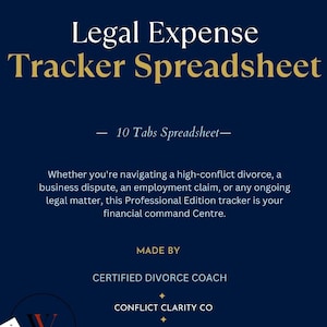 Litigation Budget Spreadsheet | Legal Fee Tracker for Court Cases (Excel, Google Sheets)