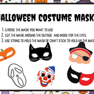 Halloween Mask Printable Mask Party Mask for Halloween Party DIY Mask