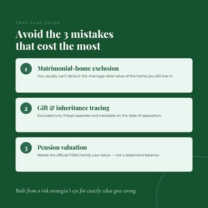 Guide to three Ontario divorce mistakes: matrimonial-home exclusion, gift and inheritance tracing, pension valuation