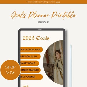Goals Planner Worksheet and Printable Bundle