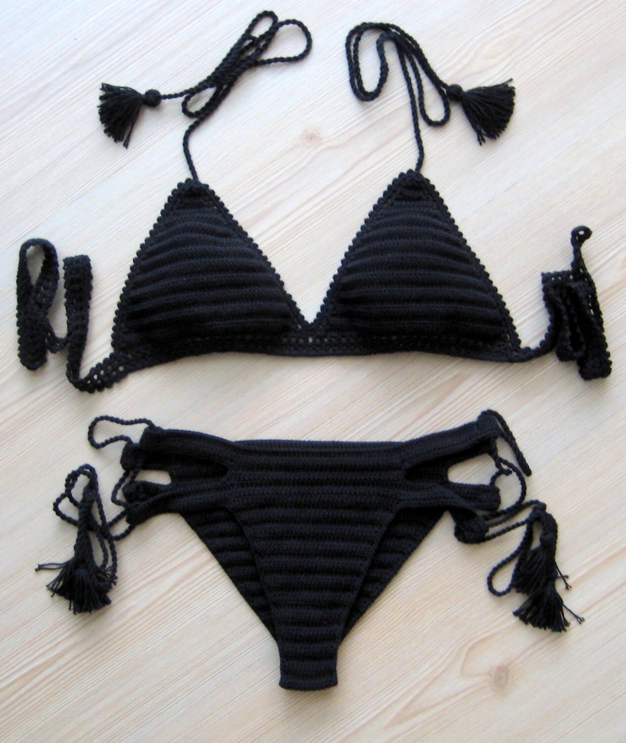 EXPRESS SHIPPING Crochet Bikini Black Women Swimsuit Women Etsy