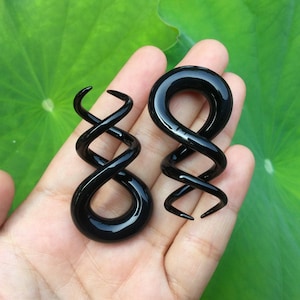 1 Pair (2 Pieces) Black Cork Screw Spirals