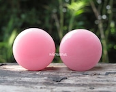 Solid Pink Color Glass Plugs 1 Pair (2 Pieces) 14g 12g 10g 8g 6g 4g 2g 0g 00g 7 16 quot 1 2 quot - 1 quot 1.6 mm 2 mm 2.5 mm 3 mm 4mm 5 mm 6 mm - 25 mm