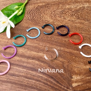 1 Pair (2 Pieces) - Nose Hoops Pyrex Glass