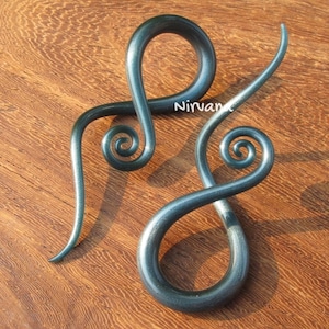 1 Pair (2 Pieces) Solid Color Unobtanium Glass Note Spirals