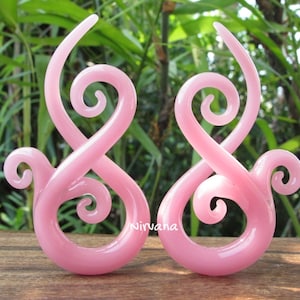 1 Pair (2 Pieces) Pink Bonita Ear Spirals