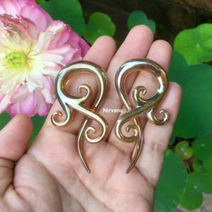 1 Pair 2 Pieces Real Silver/Gold Color Glass Bonita Spirals image 2