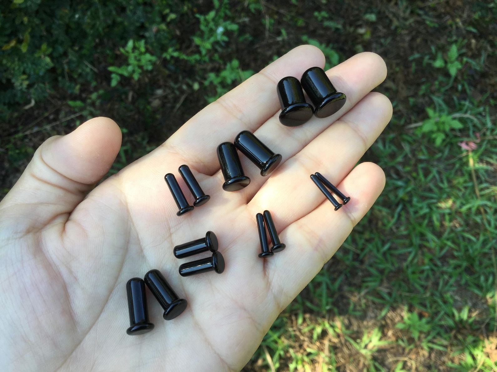 Black Single Flared Glass Plugs Stretching Set Includes 8 Etsy