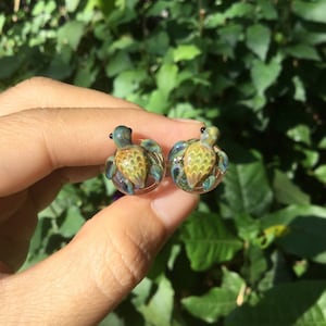 1 Pair 2 Pieces Earth Turtles Pyrex Glass Plugs image 7