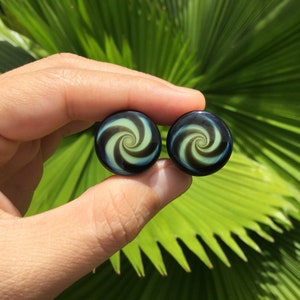 1 Pair 2 Pieces Nirvana Hypnotic Swirl Plugs Pyrex Glass Bild 6