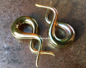 1 Pair (2 Pieces) Real Silver/Gold Color Glass Double Twist Spirals