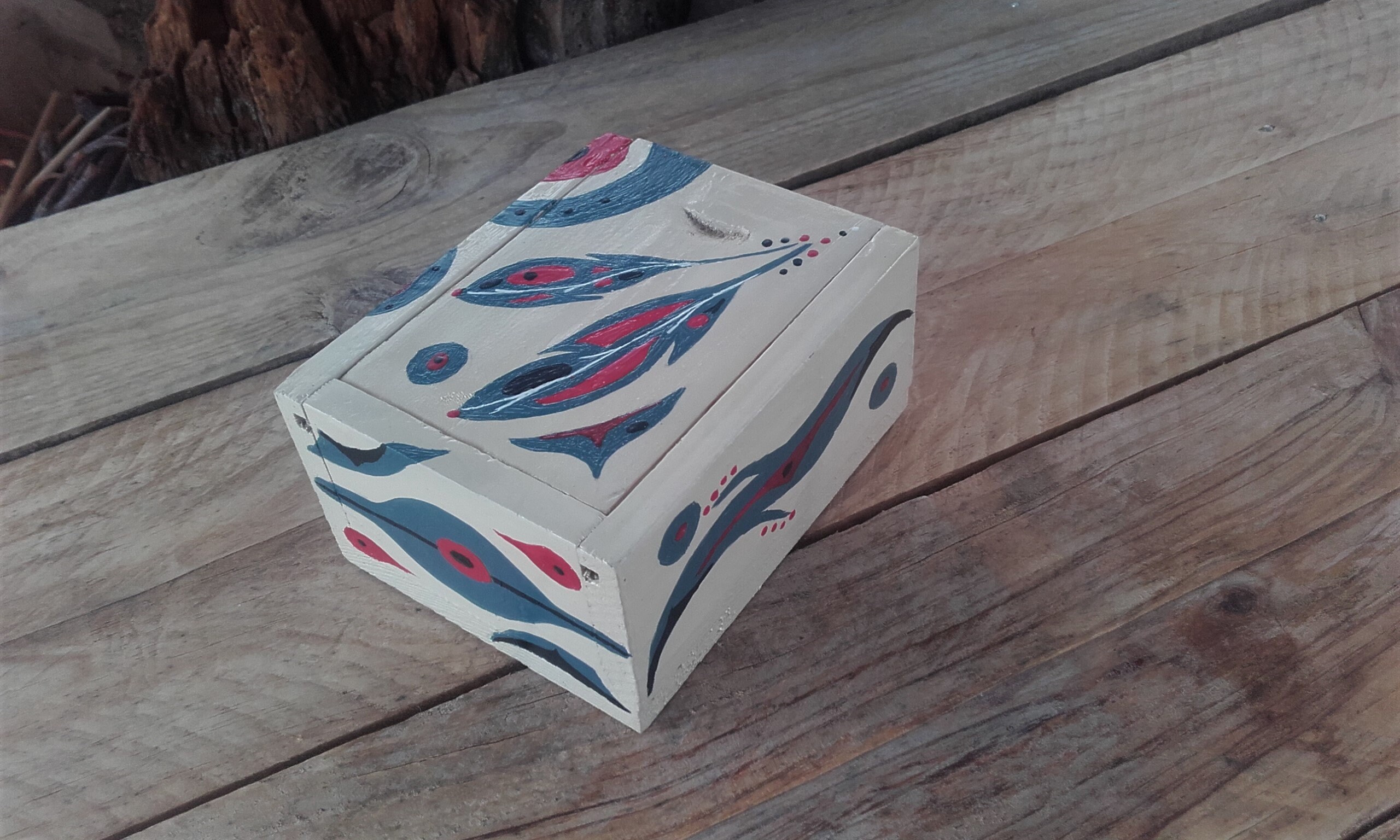 Boite à Silence - Décoration Peinture Style Haïda Sud-Est Alaska et Nord-Ouest Canada Ref Bsil3