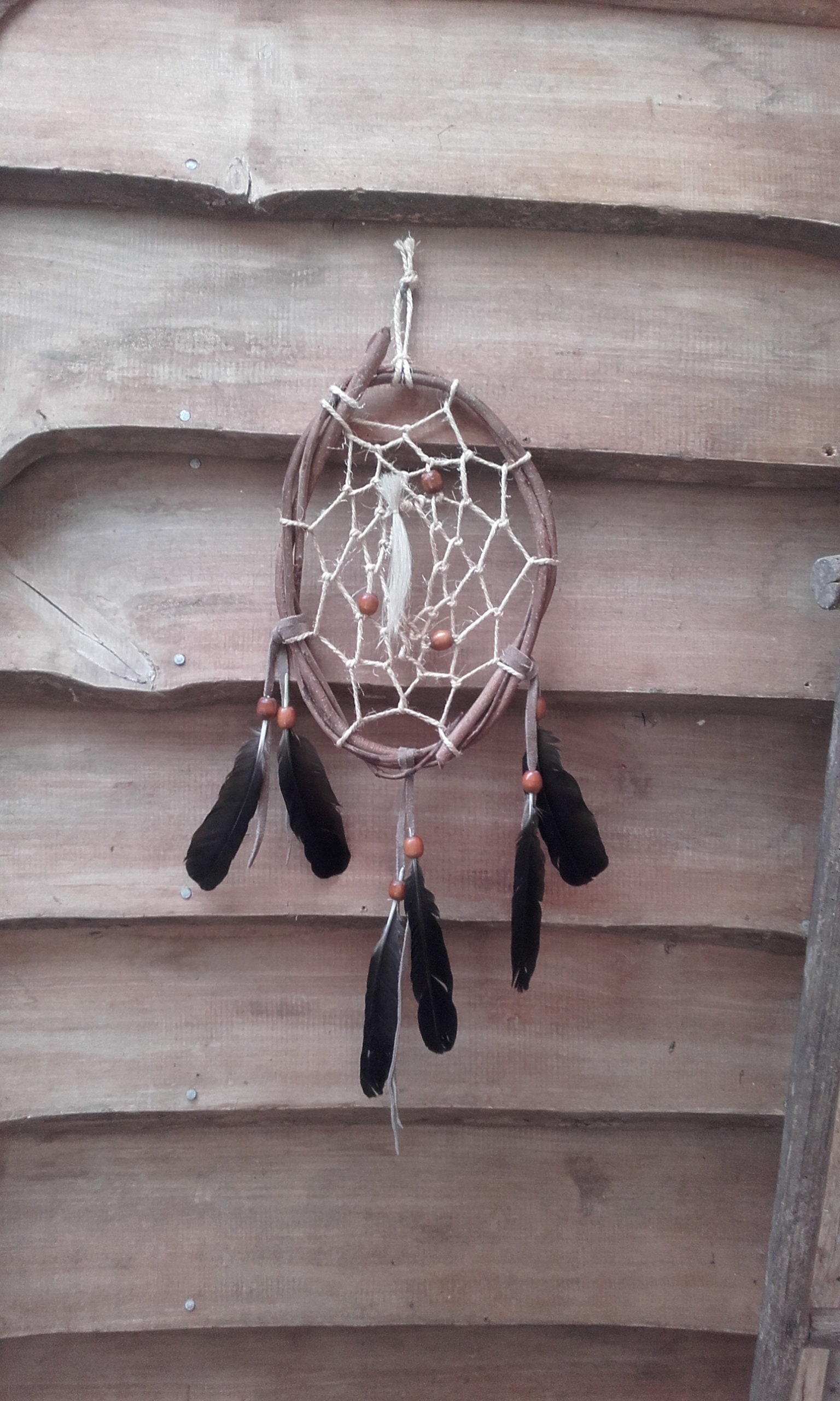 Attrape-Rêves Naturel Perles Bois - Ref Dc 210601