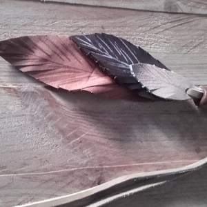 Brown and beige leather feathers - decoration - Ref: PLC 4