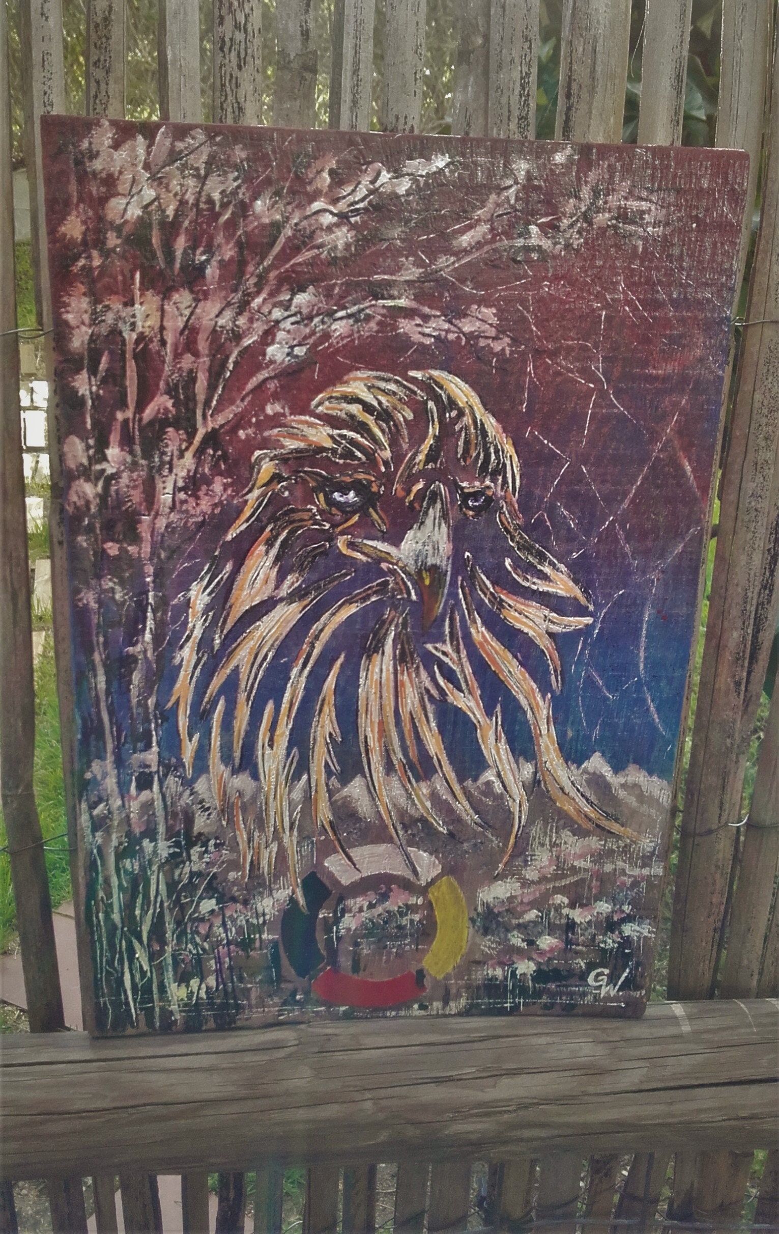 Aigle - Peinture sur Bois Spirit Of The Eagle