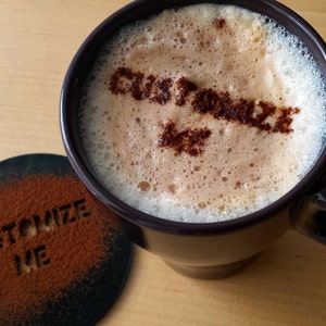 Customized stencil for coffee or cake decoration