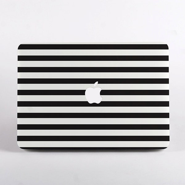 Black And White Stripes MacBook Case for Macbook Air 15, Pro 14 A2442, MacBook Pro 16 A2485, Air 13 inch 2020, MacBook Pro 13 2020, Pro 13