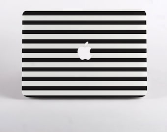 Black and White Stripe MacBook Case for Pro 14, Pro 13, Pro 16, Pro 15, Air 15, Air 13 and MacBook Neo