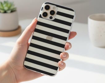 Black Stripes Handyhülle für iPhone, Samsung Galaxy & Google Pixel. Kratzfester Druck. MagSafe