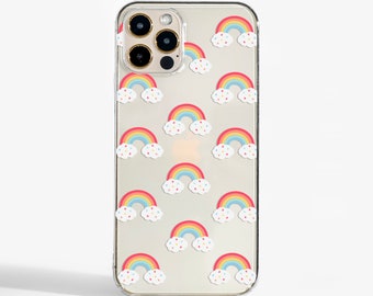 Rainbows Clear Phone Case fit for iPhone 14 Pro, 13, 12, 11, XR, 8+, 7 & Samsung S21, S22, Google Pixel 5, OnePlus 9 and more. LGBTQ