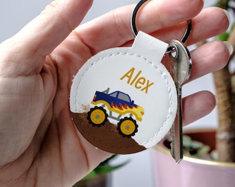 Personalised Monster Truck Bag Tag | Kids School Bag Name Tag