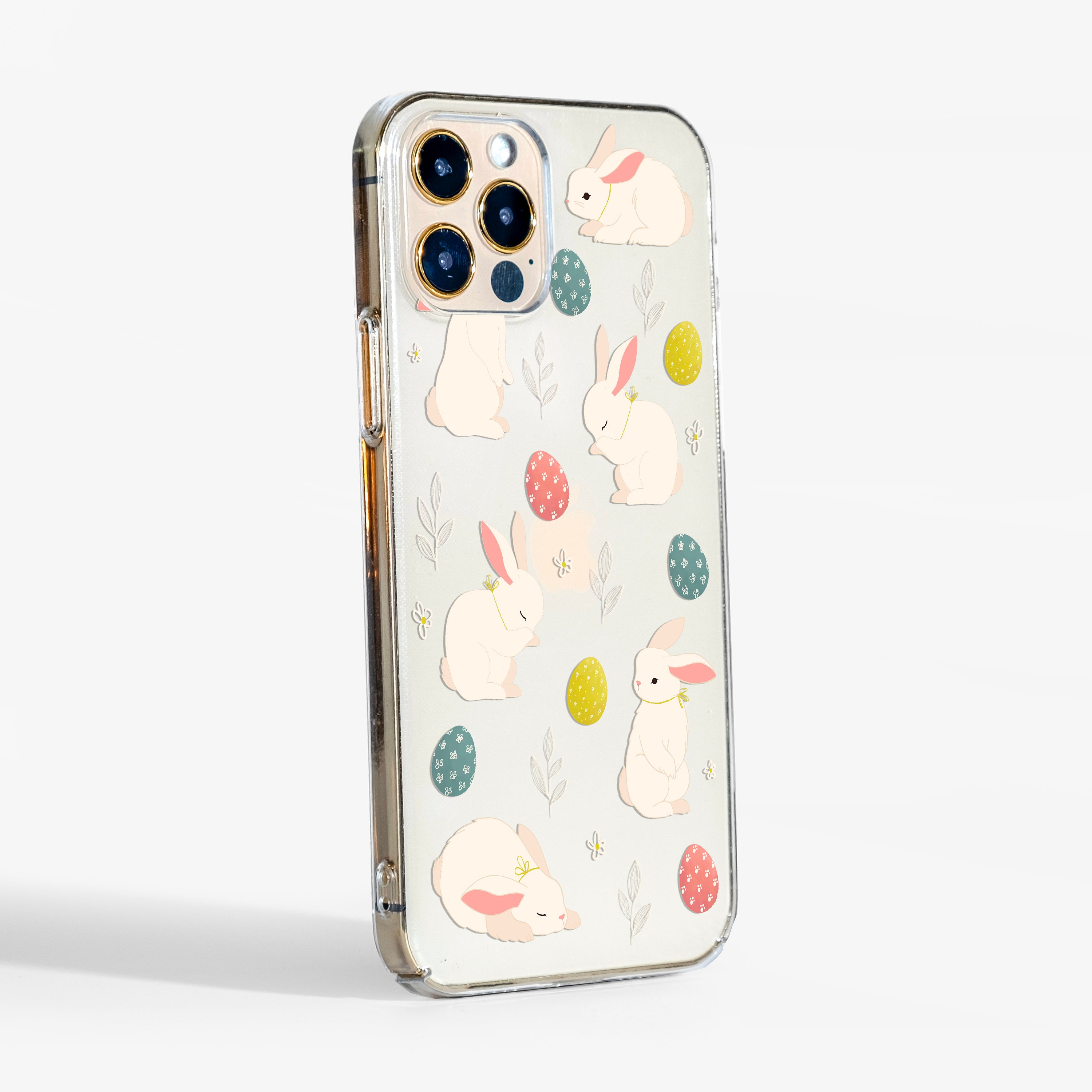 Easter Bunny Clear Phone Case for iPhone 18, 17, 16e, iPhone 15