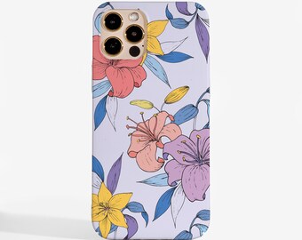 Purple Florals Phone Case for iPhone 14, 13, 12 Pro Max, 11, Samsung S21, S22, Google Pixel 5, OnePlus 9 and more