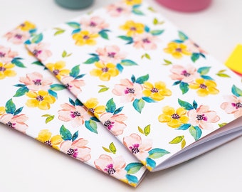 Acuarela Blossoms A5 Notebook con 40 páginas en blanco