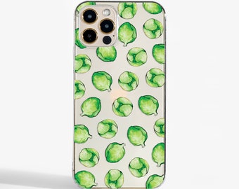 Brussels Sprouts Christmas Phone Case for iPhone 15, iPhone 13 Pro, Samsung S20, Samsung S9, Google Pixel Cases & more. Festive Phone cover