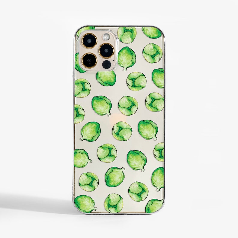 Brussels Sprouts Christmas Phone Case for iPhone 15, iPhone 13 Pro, Samsung S20, Samsung S9, Google Pixel Cases & more. Festive Phone cover image 1