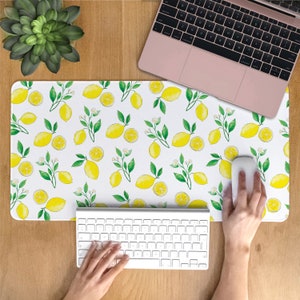 Lemons Desk Mat, Cute Desk Pad, Extra Large Mousepad, Soft Anti-slip desk mat, desk pad table mat, Computer Playmat Non-Slip Natural Rubber