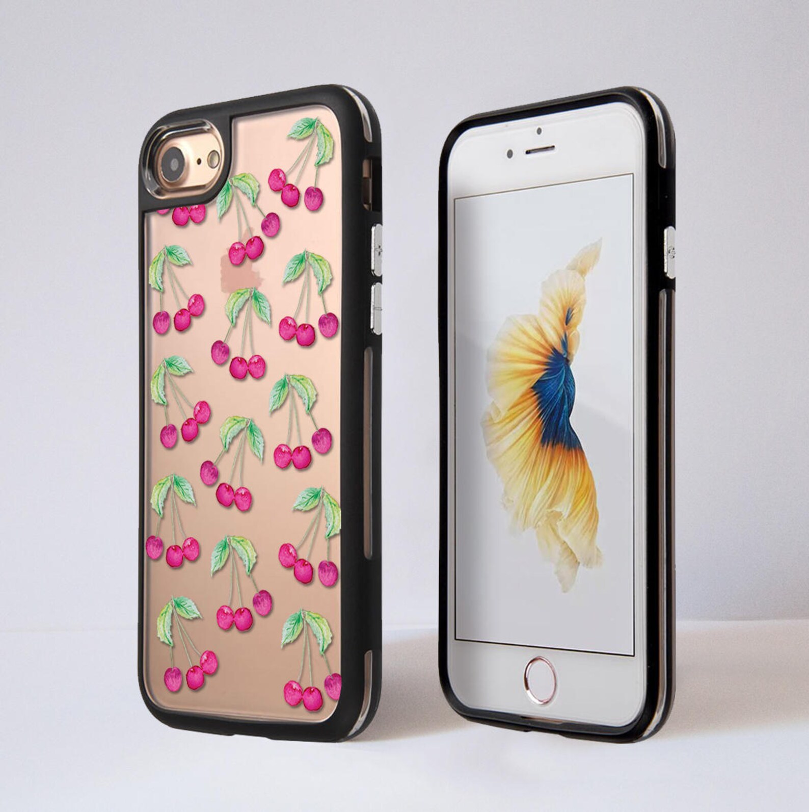 Cherries Rubberized Phone Case for Iphone 7 7 Plus Iphone 8 Etsy