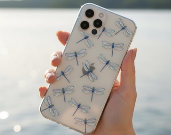 Dragonfly Clear Phone case for iPhone 17, 16e, 15, 14, 13, Samsung S21, S26, S25 & Google Pixel. Scratch-Resistant and MagSafe Compatible.