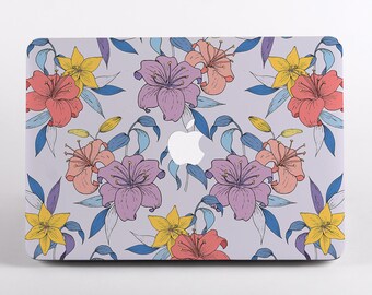 Purple Flowers MacBook Case for Pro 14, Pro 13, Pro 16, Pro 15, Air 15, Air 13 and MacBook Neo