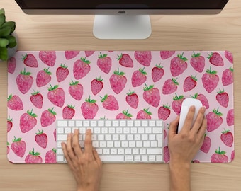 Strawberry Desk Mat, Desk Pad, Extra Large Mousepad, Soft Anti-slip desk mat, table mat, Computer Playmat