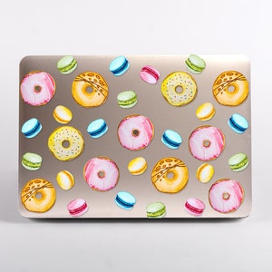 Donuts and Macaroons Clear MacBook Case for Macbook Air 15, Pro 14 A2442, MacBook Pro 16 A2485, MacBook Air 13 2020, MacBook Pro 13 2020