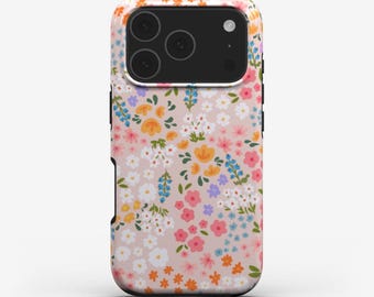 Funda protectora floral colorida para teléfonos móviles, compatible con modelos de iPhone, Samsung, Google Pixel y OnePlus.