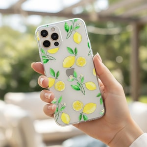 Lemons Clear Phone Case for iPhone, Samsung Google Pixel & OnePlus. Scratch-Resistant Print. MagSafe Compatible