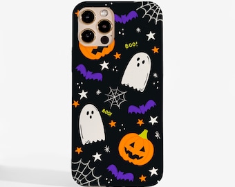 Cute Spooky Ghost Halloween Pattern Custom Phone Case/Cover for iPhone 15, iPhone 13, Samsung, Google Pixel, OnePlus and more