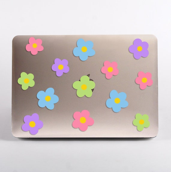 カラフルなMacBookケース カラフルな花柄のクリア MacBook ケース MacBook Pro 14 A2442、Pro 16